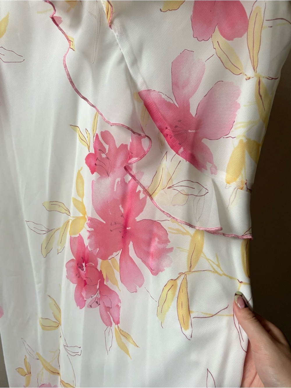 Studio Y Floral Ruffle V-Neck Midi Dress - Picture 2 of 7